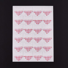 Лист наклейок, куточки для фото, червона клітинка, 12.5x9x0.07 мм, куточок 22x20 мм