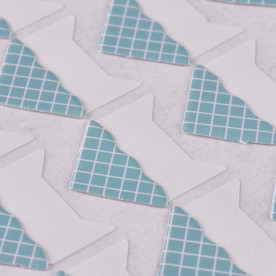 Лист наклеек, уголки для фотографий, светло-голубой, 12.5x9x0.07 мм, уголок 22x20 мм