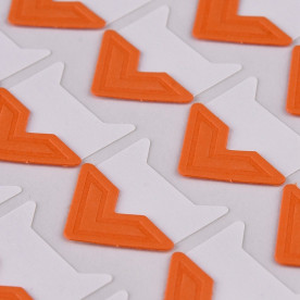 Лист наклеек, уголки для фотографий, оранжевый, 12.5x9x0.07 мм, уголок 21x20 мм