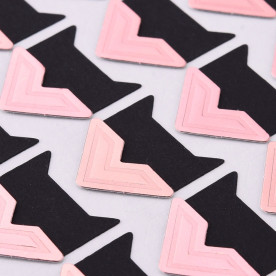 Лист наклеек, уголки для фотографий, черно-розовый, 12.5x9x0.07 мм, уголок 21x20 мм