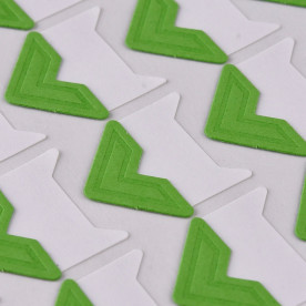 Лист наклеек, уголки для фотографий, зеленый, 12.5x9x0.07 мм, уголок 21x20 мм