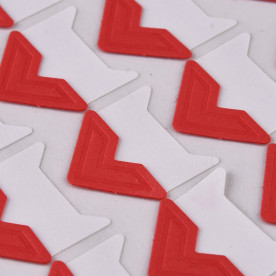 Лист наклейок, куточки для фотографій, червоний, 12.5x9x0.07 мм, куточок 21x20 мм