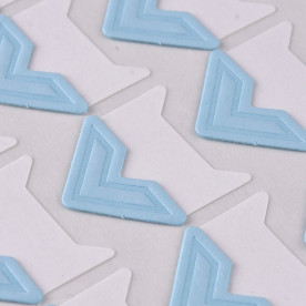 Лист наклеек, уголки для фотографий, голубой, 12.5x9x0.07 мм, уголок 21x20 мм