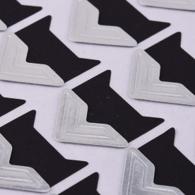 Лист наклейок, куточки для фотографій, колір чорно-срібний, 12.5x9x0.07 мм, куточок 21x20 мм