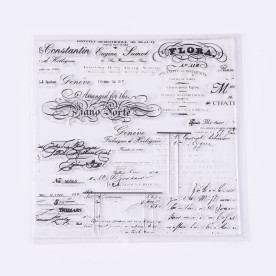 Силіконовий штамп, Написи з візерунками, 1 шт,, 1,5 мм до 41 мм