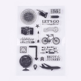 Набір прозорих силіконових штампів Подорожі, 11х16 см