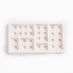 Силиконовый молд, Лего, белый, 56x104x12 мм