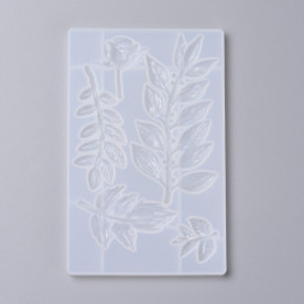 Силиконовый молд, Ветки с листочками, Роза, 19,5x12,4x0,8 мм