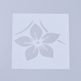 Пластиковый трафарет, Цветок с линиями, 1 шт, 13x13 см, толщина 0,2 мм