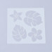 Пластиковий трафарет, Дві квітки з листям монстери, 13x13 см, товщина 0,2 мм