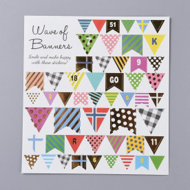 Лист наклеек Флаги цветные, 13.5x12.5 см