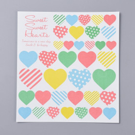 Лист наклеек Сердца цветные, 13.5x12.5 см
