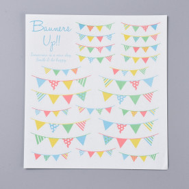 Лист наклеек Флажки разноцветные, 13.5x12.5 см