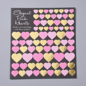 Лист наклеек Сердца розовые, 13.5x12.5 см