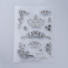 Набір силіконових штампів, Рози та романтика, 160x110x3 мм