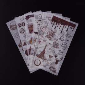 Набір наклейок стікерів Час для кави, 16х8 см, 6 аркушів