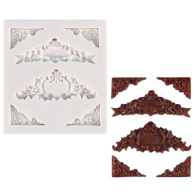 Силиконовый молд Уголки с узорами, 102х92 мм