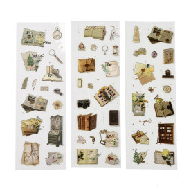 Набір наклейок Ретро листи, розмір 18х6 см, 3 аркуші