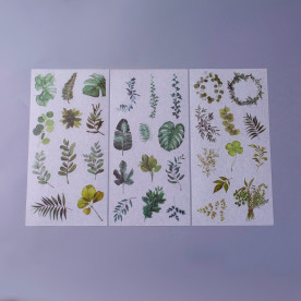 Набір наклейок Рослини, 10х20 см, 3 аркуші