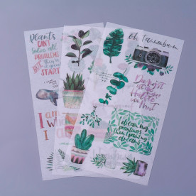 Набір наклейок, стікерів, Домашні рослини, 200x100 мм