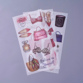 Набір наклейок, Дамські аксесуари, 200x100 мм
