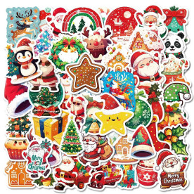 Набір паперових наліпок Веселе Різдво, 50 штук, близько 3-5 см