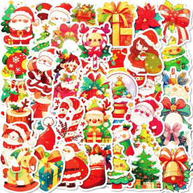 Набір наліпок Новорічні веселощі, 5 см, 50 од.,