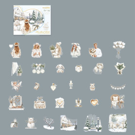 Набор наклеек Снежная зима, 4-8 см, 50 штук, водостойкие