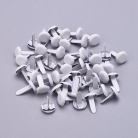 Набор металлических брадсов, цвет белый, 8х12 мм, 20 штук