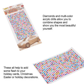 Набір різнокольорових страз на клейовий основі, 3х2 мм, 780 шт