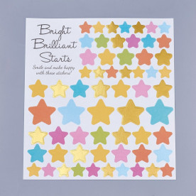 Лист наклеек Праздничные звезды, золото, 13х13 см