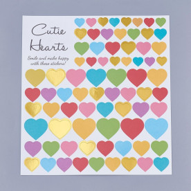Лист наклеек Нарядные сердечки, 14х13 см