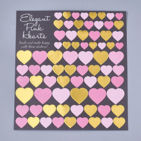 Лист наклейок Сердця рожеве золото, 14х13 см