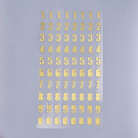 Набор наклеек, стикеров, Золотые арабские цифры, 17,1x9,6 см