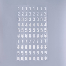 Набір наклейок, стікерів, Білі арабські цифри, 17,1x9,6 см