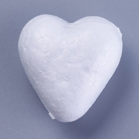 Заготівля для декорування, Серце, 1 шт, пінопласт, приблизно 38x36x21 мм