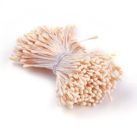 Набор тычинок для цветов, 30 шт, насыщенный персиковый, 62x2 мм