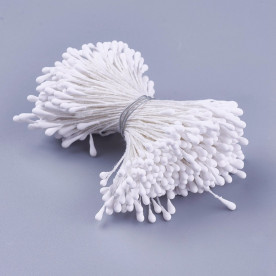 Набор тычинок для цветов, 30 шт, насыщенный белый, 62x2 мм