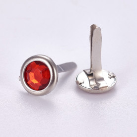 Набор брадсов с красным камнем, 10 шт, 14 мм, диаметр 8x1,5 мм