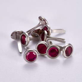 Набор брадсов стеклянных, ярко-розовый, 10 шт., 8х14 мм