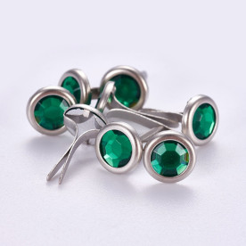 Набір брадс скляних, смарагдовий, 10 шт., 8х14 мм