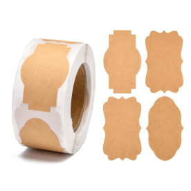 Рулон наклейок Теги крафтові, 50х29 мм, 300 од.