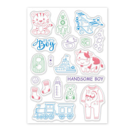 Силіконовий штамп для скрапбукінгу Малюк хлопчик, 11х16 см