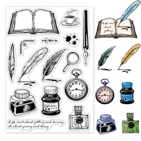 Силіконовий штамп для скрапбукінгу Вінтажне писання, 11х16 см