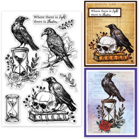 Силиконовый штамп Ворони Хеллоуин, 11х16 см