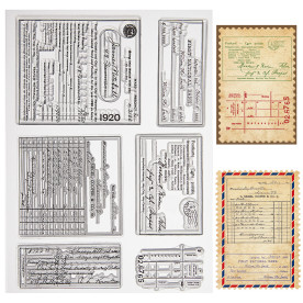 Силіконовий штамп для скрапбукінгу Вінтажні картки, 11х16 см