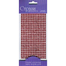 Стрази самоклеючі, червоні, 5мм, 375шт, Rosa Talent