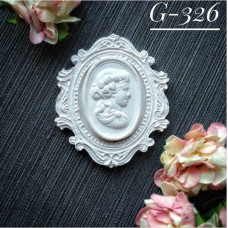 Прикраса з гіпсу, Камея 326, 48х40 мм, Decor Kram