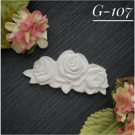 Украшение из гипса, Три розы, 72х38 мм, Decor Kram