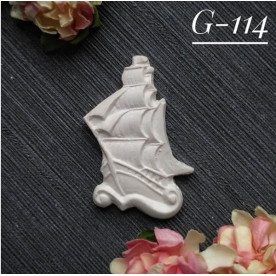 Украшение из гипса, Корабль, 48х34 мм, Decor Kram